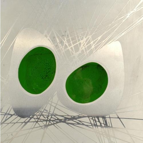 Dutch Etched Metal Abstract Artwork with Green Enamel, 1970s For Sale - Image 11 of 15