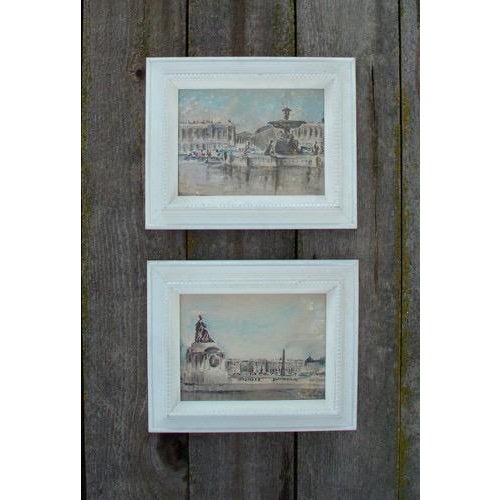 Vintage Guy De Neyrac Framed Print Set 1950s Paris France Place De La Concorde - a Pair For Sale - Image 4 of 6