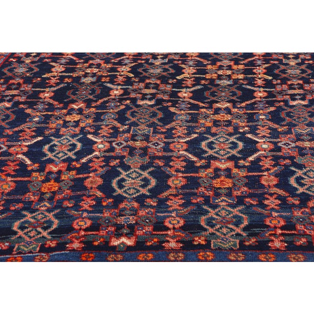 Early 20th Century Antique Navy Blue Persian Kurdish Rug - 04'06 X 07'02 For Sale - Image 5 of 9