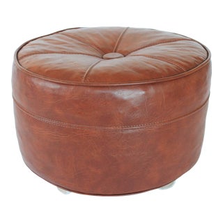 Vintage Hassock Mid-Century Modern Ottoman Footstool on Castors For Sale