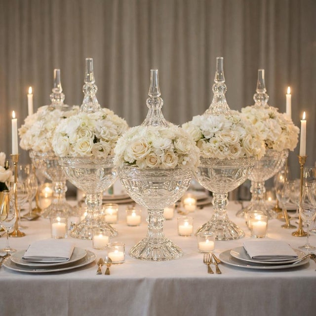 Marquis by Waterford Crystal Pedestal Urn Lidded Sculptural Centerpiece - Ginger Jar For Sale - Image 12 of 12