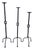 Hand Forged Iron Candelabra Set of 3 (82-102cm) Antique Copper Double Stem with Hercules Knot and Arched Base For Sale
