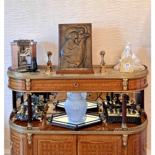 Georges Mathey, Large Bas Relief, 1912, Bronze & Oak For Sale - Image 11 of 15