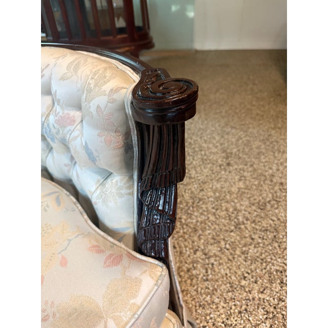 Beautiful Completely Restored Hand Carved Mahogany Sofa Circa 1952. Originally, Purchased in Philadelphia. For Sale In Philadelphia - Image 6 of 6