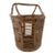 Vintage Handwoven Rattan Basket With Double Handles and Geometric Weave For Sale