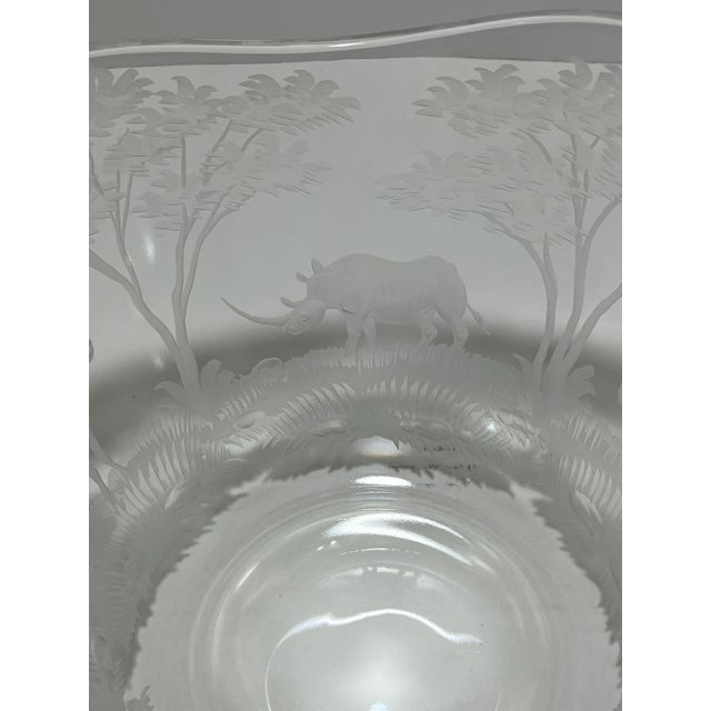1980s “Big 5” Queen Lace Crystal African Safari Bowl For Sale - Image 9 of 12