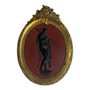 Antique 18th Century Wedgwood Basalt Jasperware Rosso Antico Neoclassical Plaque