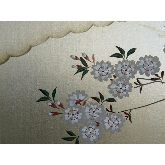Gold Hand-Painted Japanese Four Panel Byōbu Folding Screen With Mandarin Ducks, Signed and Sealed, Mid-20th Century For Sale - Image 8 of 12