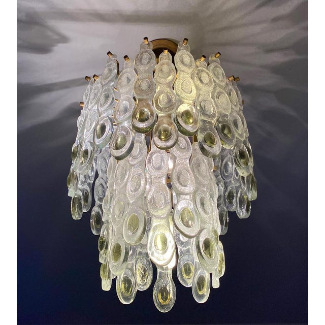 Metal Italian Murano Glass Chandelier, 1970s For Sale - Image 7 of 13