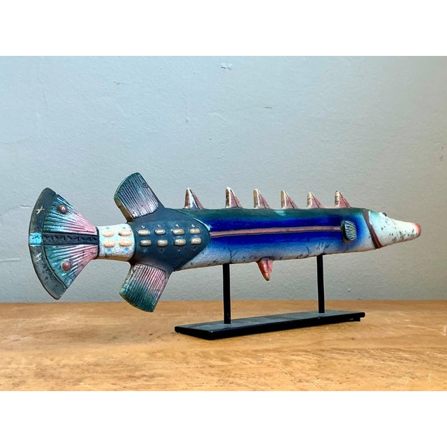 Late 20th Century Vintage Ceramic Fish Sculpture For Sale - Image 5 of 14
