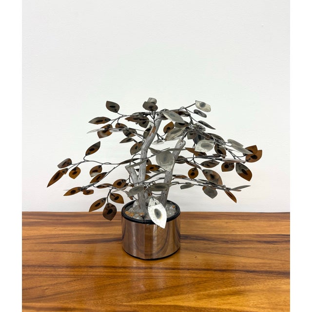Vintage Metal Bonsai Tree Sculpture After Curtis Jere For Sale In West Palm - Image 6 of 6