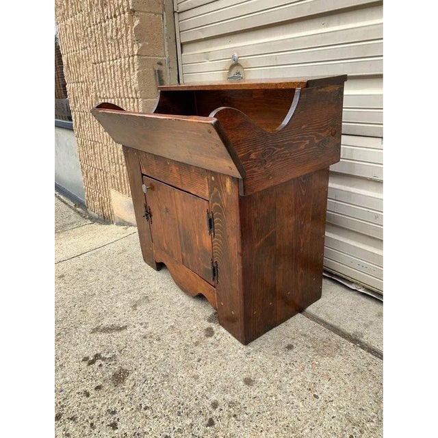 Brown 19th Century Antique Small Pine Dry Sink Cabinet For Sale - Image 8 of 12