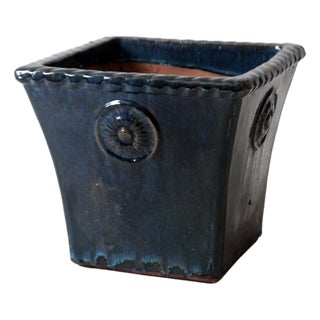 Vintage Art Deco Blue Planter For Sale