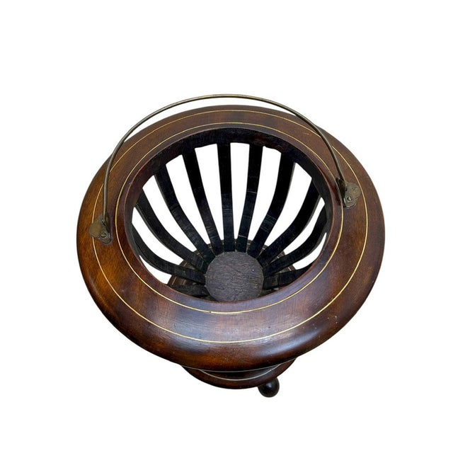 Antique Dutch Kettle Warmer in Wood and Brass, 1800s For Sale - Image 6 of 13