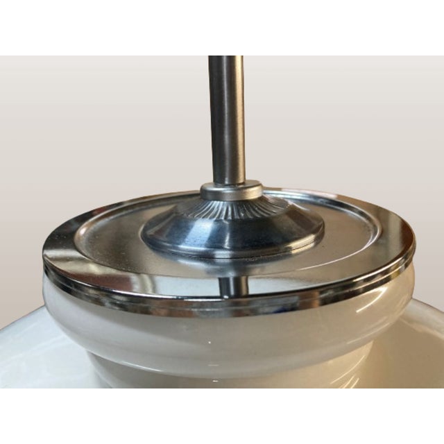 Opaline Glass Pendant Lamp for Kitchen Counter Upcycled from Vintage Glass Shade, 1960 For Sale - Image 10 of 16