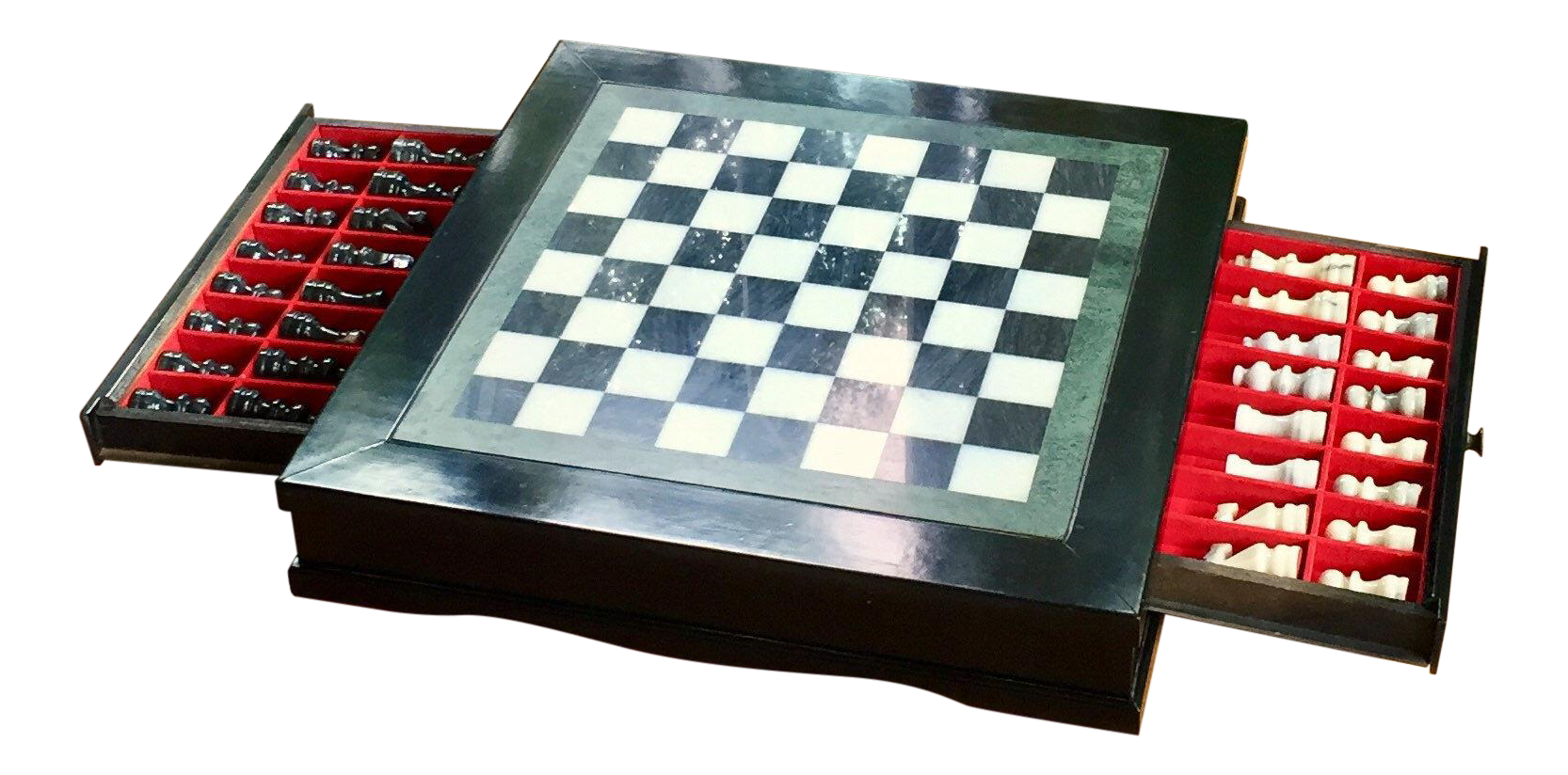 marble chess set with storage