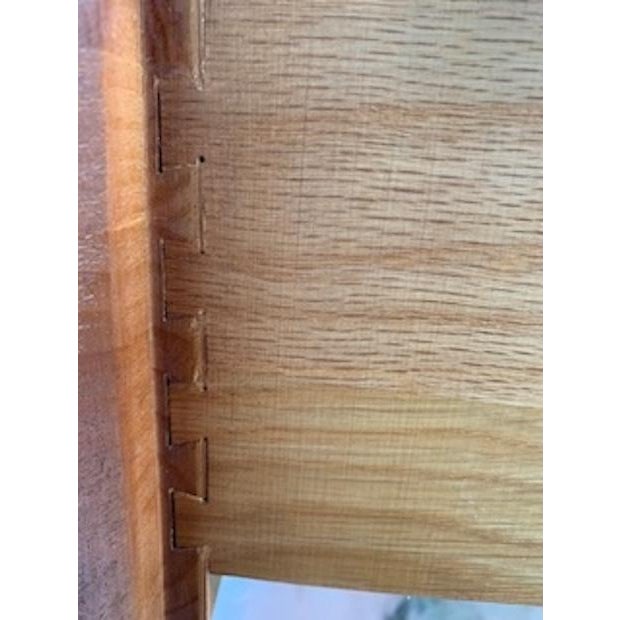 Wood Ramseur Mid Century Modern MCM Set of 3 Includes 5 Drawer Dresser, 8 Drawer Dresser and 2 Nightstands For Sale - Image 7 of 18