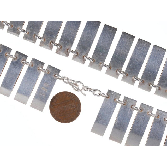 Silver Arno Malinowski (1899-1976) Georg Jensen Mid Century Modern Sterling Necklace For Sale - Image 8 of 9