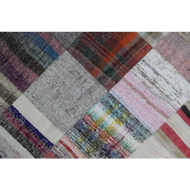 1960s Handmade Vintage Patchwork Rug. 6'9" X 9'10" For Sale - Image 5 of 5