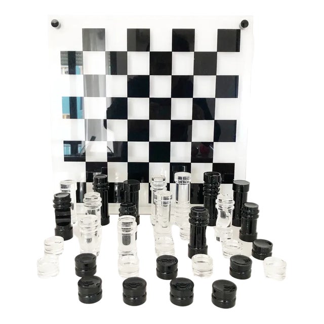 Chessboard in Acrylic Glass by Felice Antonio Botta, 1970 For Sale
