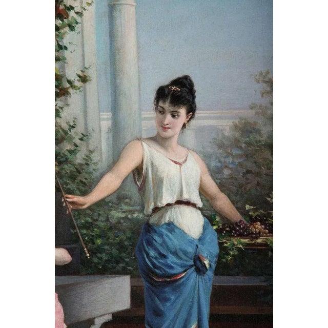 Pompeian Scene, Oil on Canvas, Egisto Sarri For Sale - Image 5 of 8