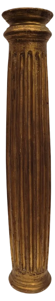Column Altarpiece Fragment in Carved and Gilded Wood, 19th Century