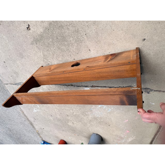 Late 20th Century Late 20th Century Cottagecore Wooden Wall Shelf With a Heart and Pegs For Sale - Image 5 of 5