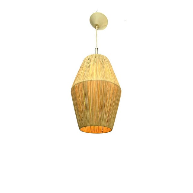 Mid-Century Modern Mid-Century Swedish Raffia Rope Pendant Lamps, 1960s, Set of 2 For Sale - Image 3 of 10