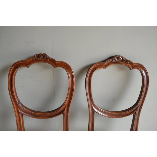 19th century French mahogany art deco chairs. The sizes are 96x40x40 (HXBXD). The seat height is 45 cm. Upholstery with...