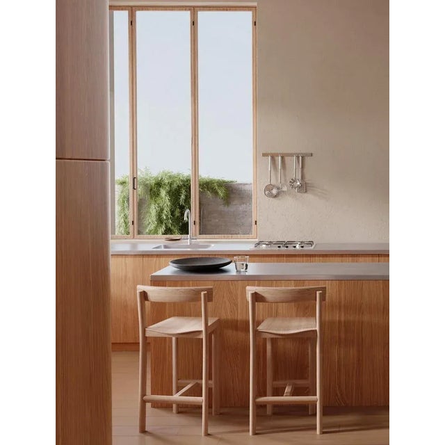 Contemporary Galta 75 Counter Chairs in Oak from Kann Design, Set of 6 For Sale - Image 3 of 6