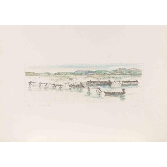 Etching hand colored realized in 1973. Hand signed, titled and numbered in pencil. Edition of 30. Very good condition...