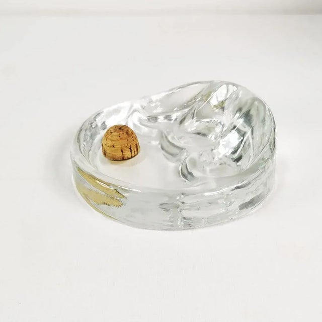 Ashtray manufactured by Glasaesign Georgshutte, in Germany, 1970s (signed). It is characterized by a modernist form. Made...