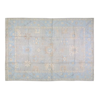 Pakistani Oushak Hand Knotted Wool Rug, 10'x14'1" For Sale