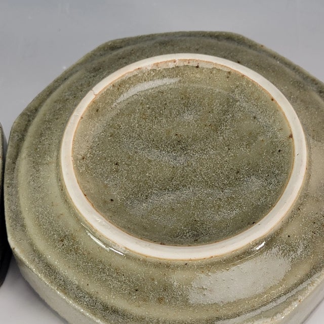 Vintage Studio Art Pottery Hexagonal Bowl Rustic Brown Set of 2 For Sale In San Francisco - Image 6 of 9