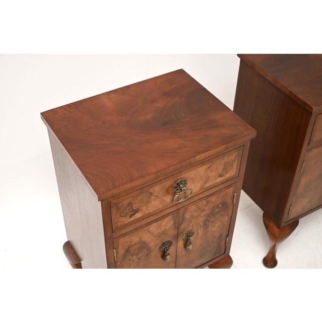 1930s Vintage Burr Walnut Bedside Cabinets, 1930, Set of 2 For Sale - Image 5 of 11