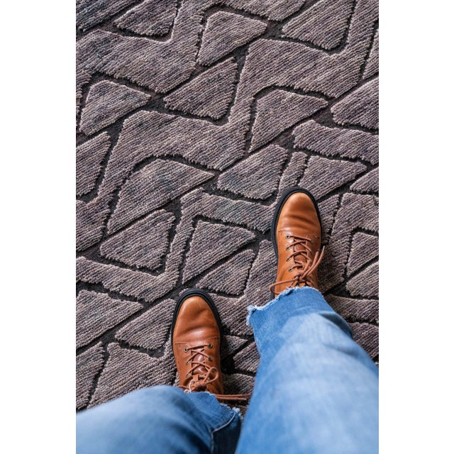 Abstract Vintage Afghan Tulu Area Rug For Sale - Image 3 of 12