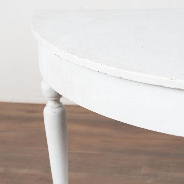 19th Century Pair of Large White Demi Lune Console Side Tables For Sale - Image 10 of 15