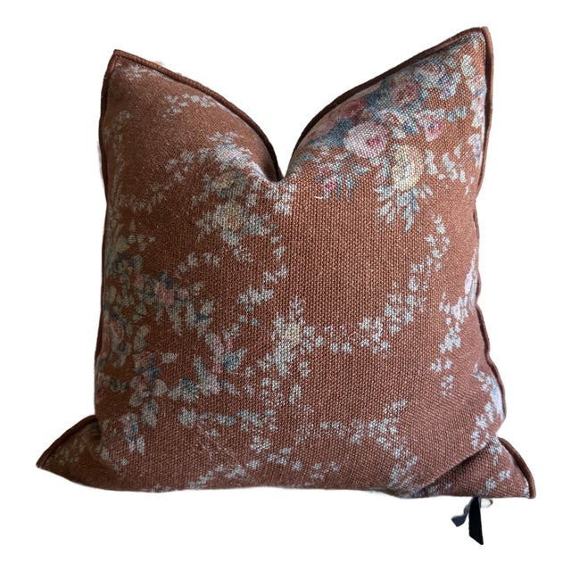 French Linen Accent Cover– Pompadour Argile 20 For Sale