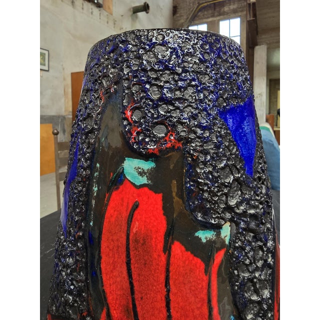 Large Fat Lava Fish Vase from Scheurich Keramik, West Germany, 1970s For Sale - Image 11 of 14