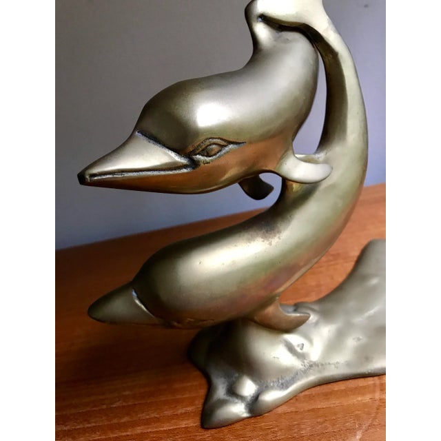 Brass Dolphins Figurine For Sale - Image 4 of 6