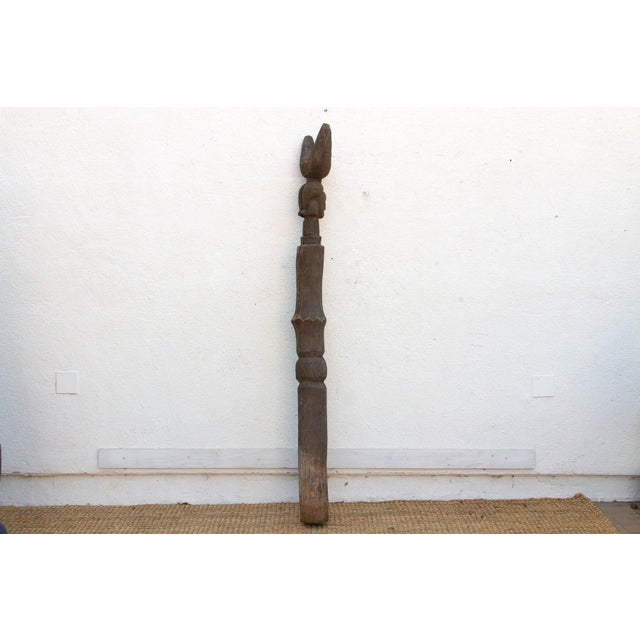 Antique 75" Tall Lobi Guardian Post For Sale - Image 9 of 10