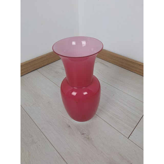 1990s Opalino Series Vase in Pink Murano Glass from Venini, 1990s For Sale - Image 5 of 9