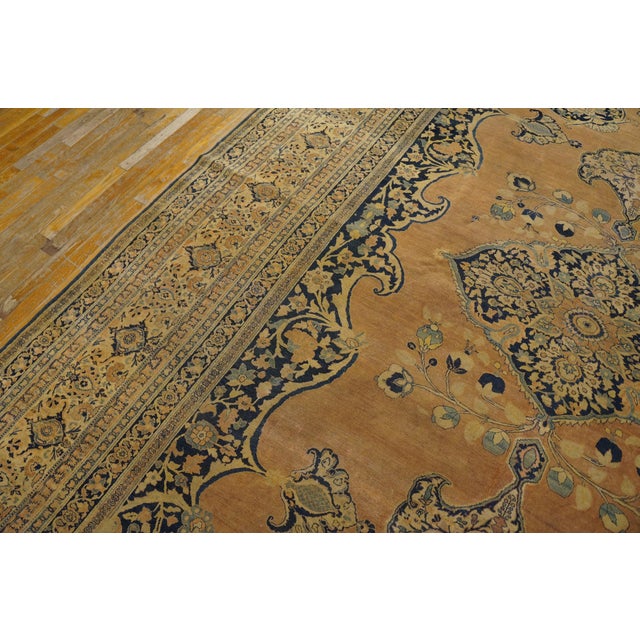 19th Century Splendid Rust Color and Medallion Pattern Antique Persian Tabriz Haji Jalili Rug For Sale - Image 5 of 8