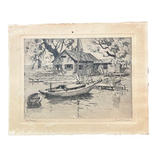 Early 20th Century Etching by Lionel Barrymore “Point Pleasant” For Sale