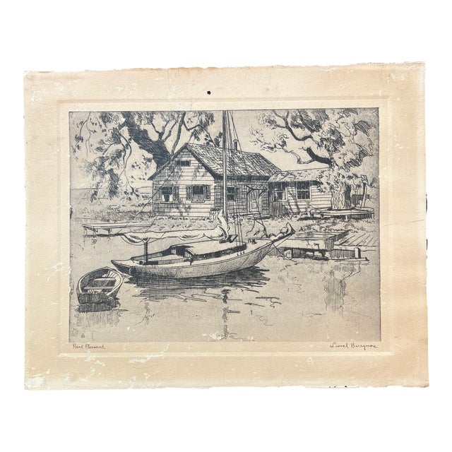 Early 20th Century Etching by Lionel Barrymore “Point Pleasant” For Sale