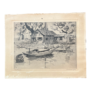 Early 20th Century Etching by Lionel Barrymore “Point Pleasant”