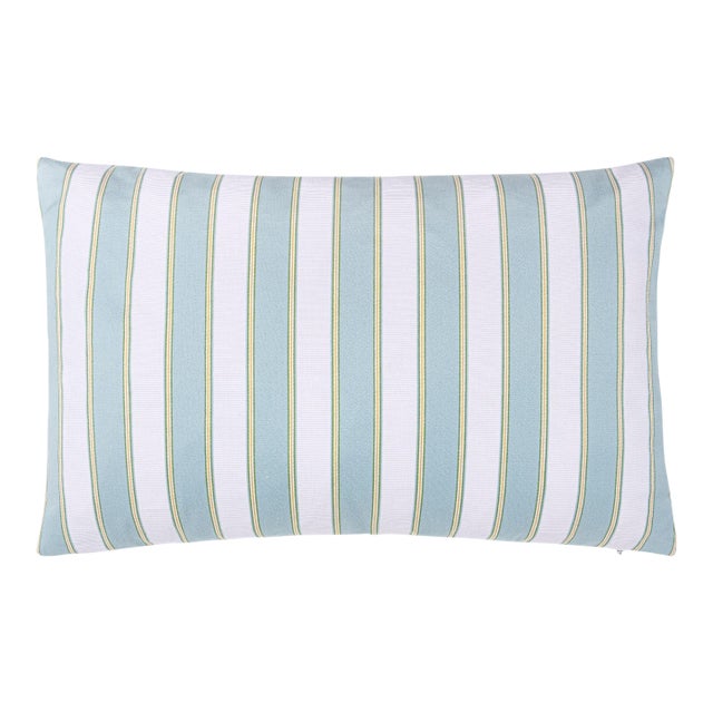 Scalamandre 22" x 14" Piano Stripe Pillow in Robin'S Egg For Sale