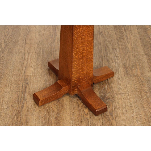 Stickley Stickley Mission Collection Oak Pedestal For Sale - Image 4 of 12