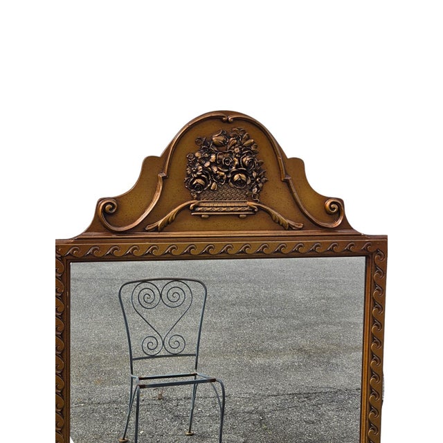 19th Century Hollywood Decorative Italian Gilded Hallway Mirror. For Sale - Image 10 of 14
