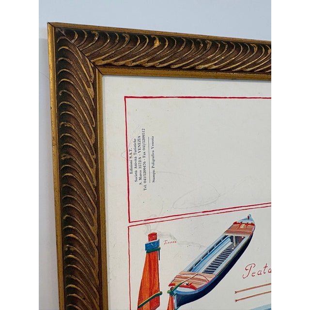 Barche A Venezia Vintage Italian Nautical Poster, Framed Venice Boat Chart Wall Art Large framed Italian poster titled...